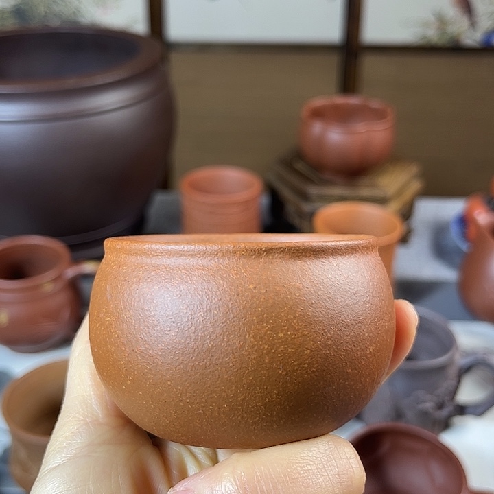 紫砂茶杯全手工黄降坡容量110