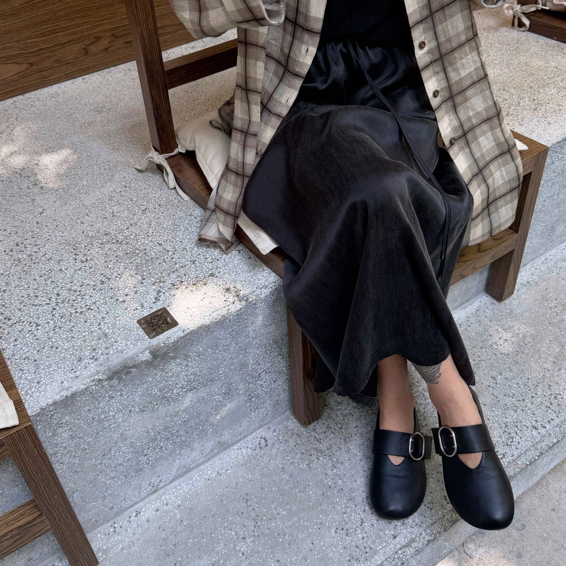 MS.MICHELLE 老钱风百搭显瘦宽松慵懒霜感A字半身裙子9176