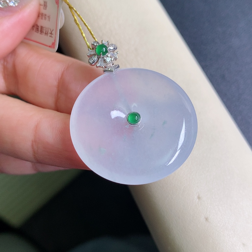 【闪购商品】翡翠颈饰18K金镶嵌扣子