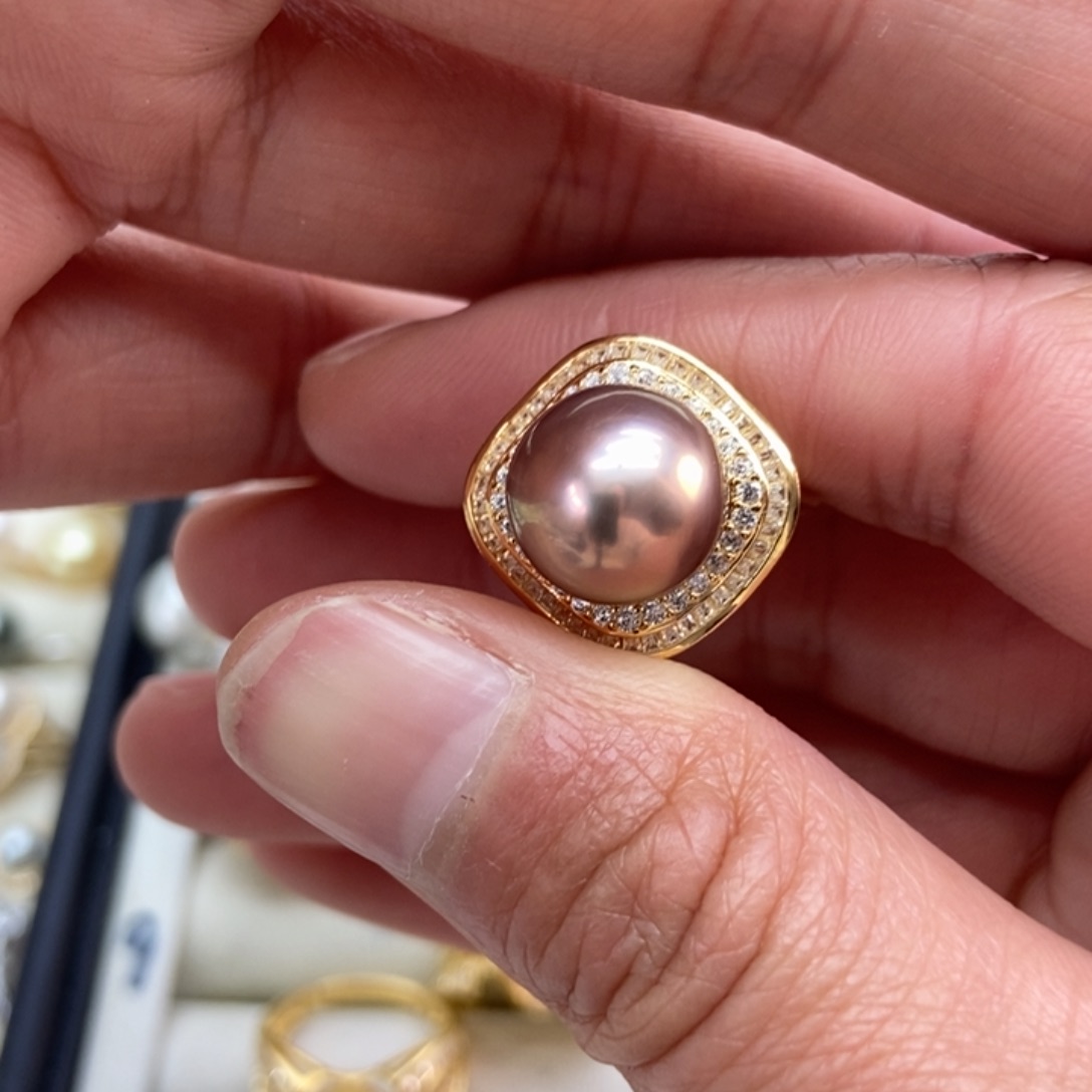 淡水珍珠戒指银S925镶嵌