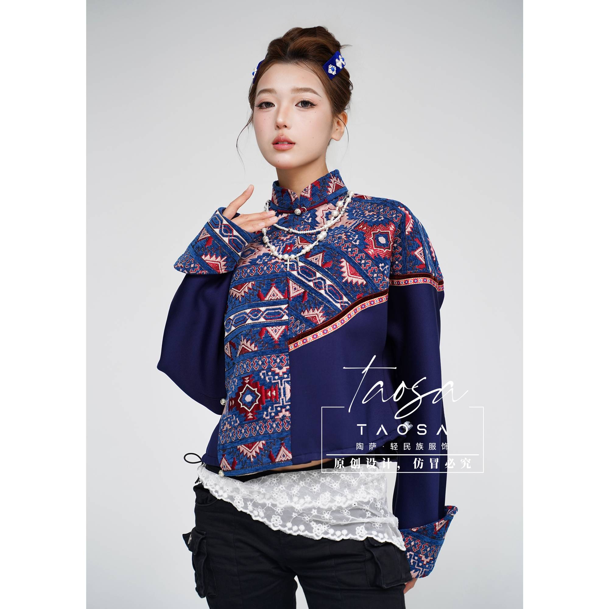 W036 微瑕锦缎拼接卫衣（JJ）