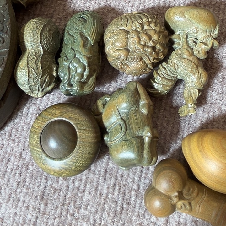 老***雷木阿根廷绿檀手把件8