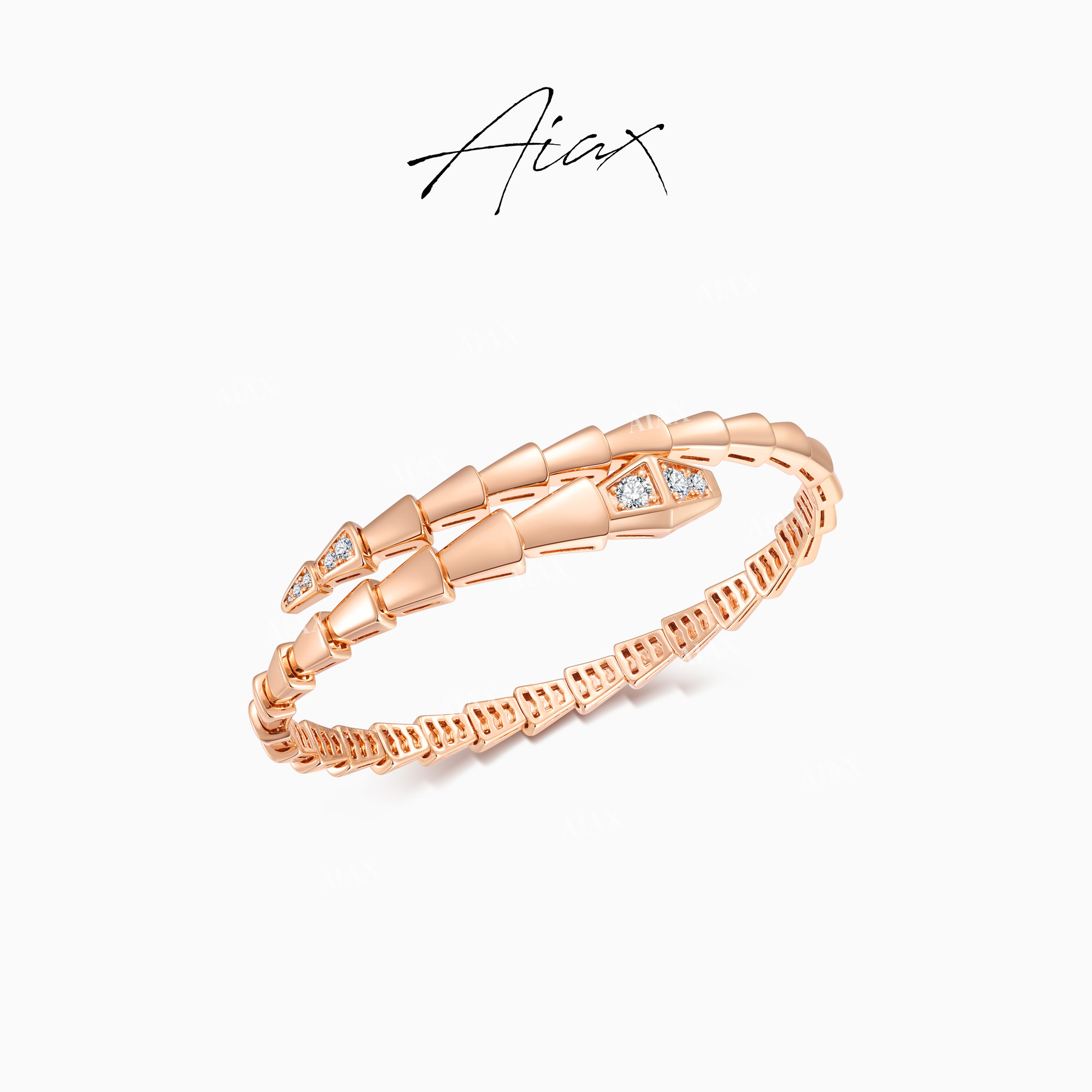 AIAX 镀K金  气质轻奢时尚百搭小众精致蛇形手镯TSS7422