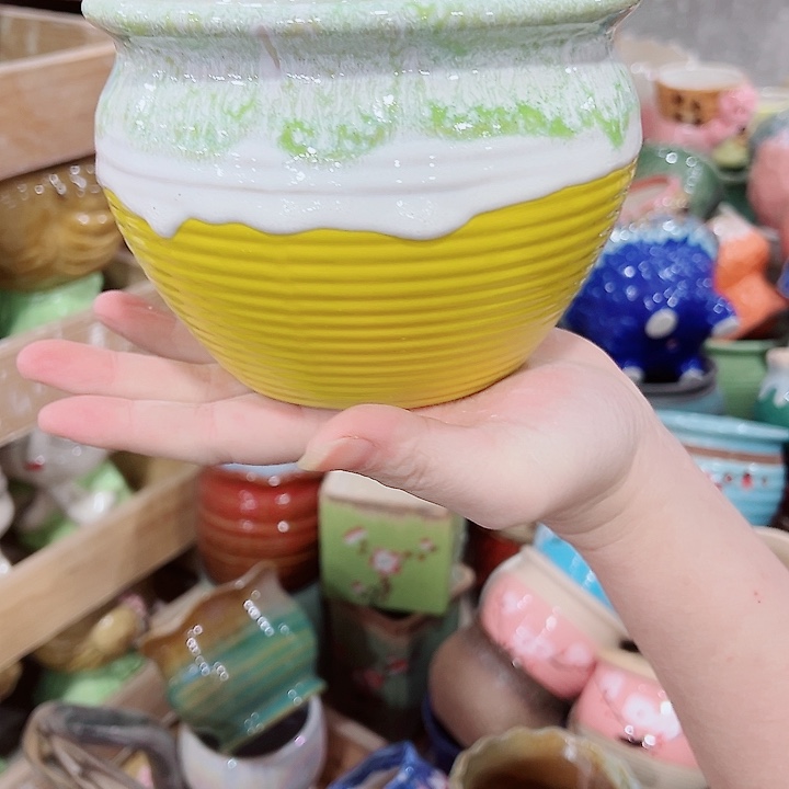 有孔，凑单福利满10元发货陶瓷多肉花盆！