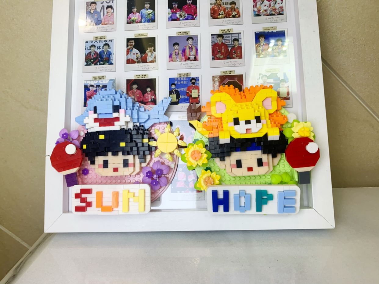 HOPE&SUN乒乓球莎头周边积木桌面摆件装饰男生女生礼物