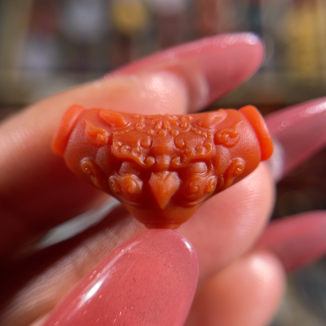 南红玛瑙老南红大鹏鸟三通未镶嵌
