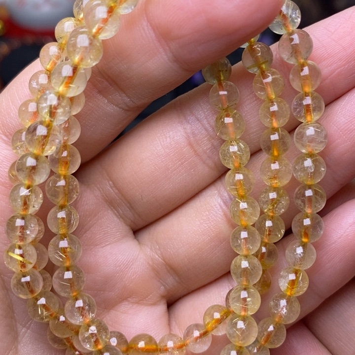 A002金发晶多圈5m m未镶嵌水晶