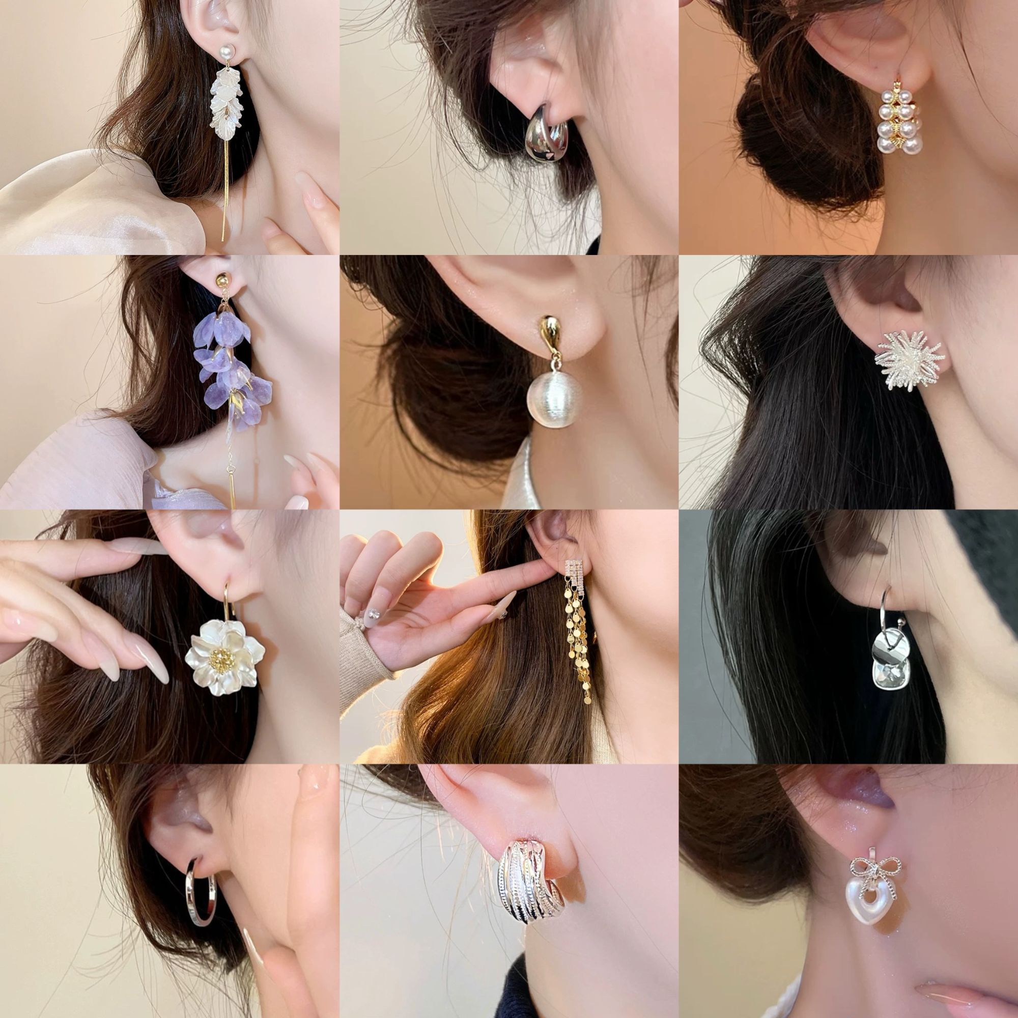 铜合金耳饰 【200+】2025新款日韩耳饰优雅爱心甜美轻奢耳环