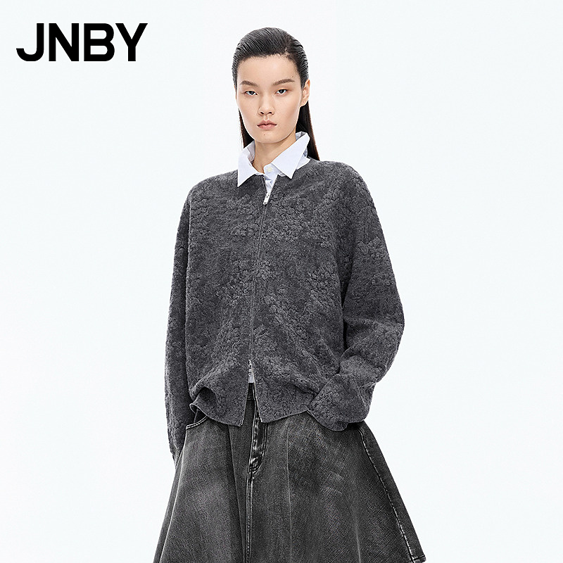 【商场同款】JNBY/江南布衣25秋新品毛针织衫长袖开襟5P9312580