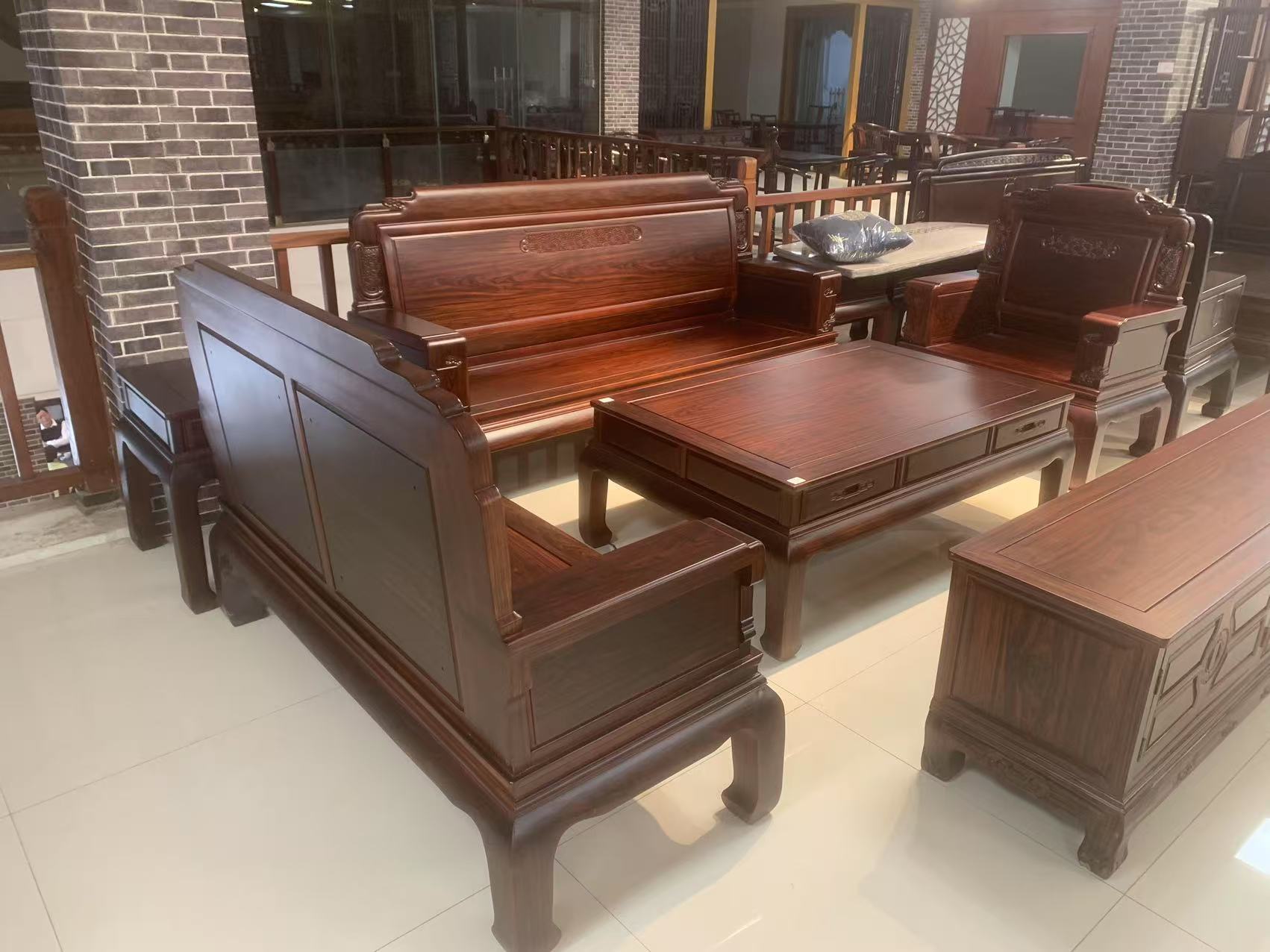 风华沙发113123组合客厅家用古典储物雕花成套