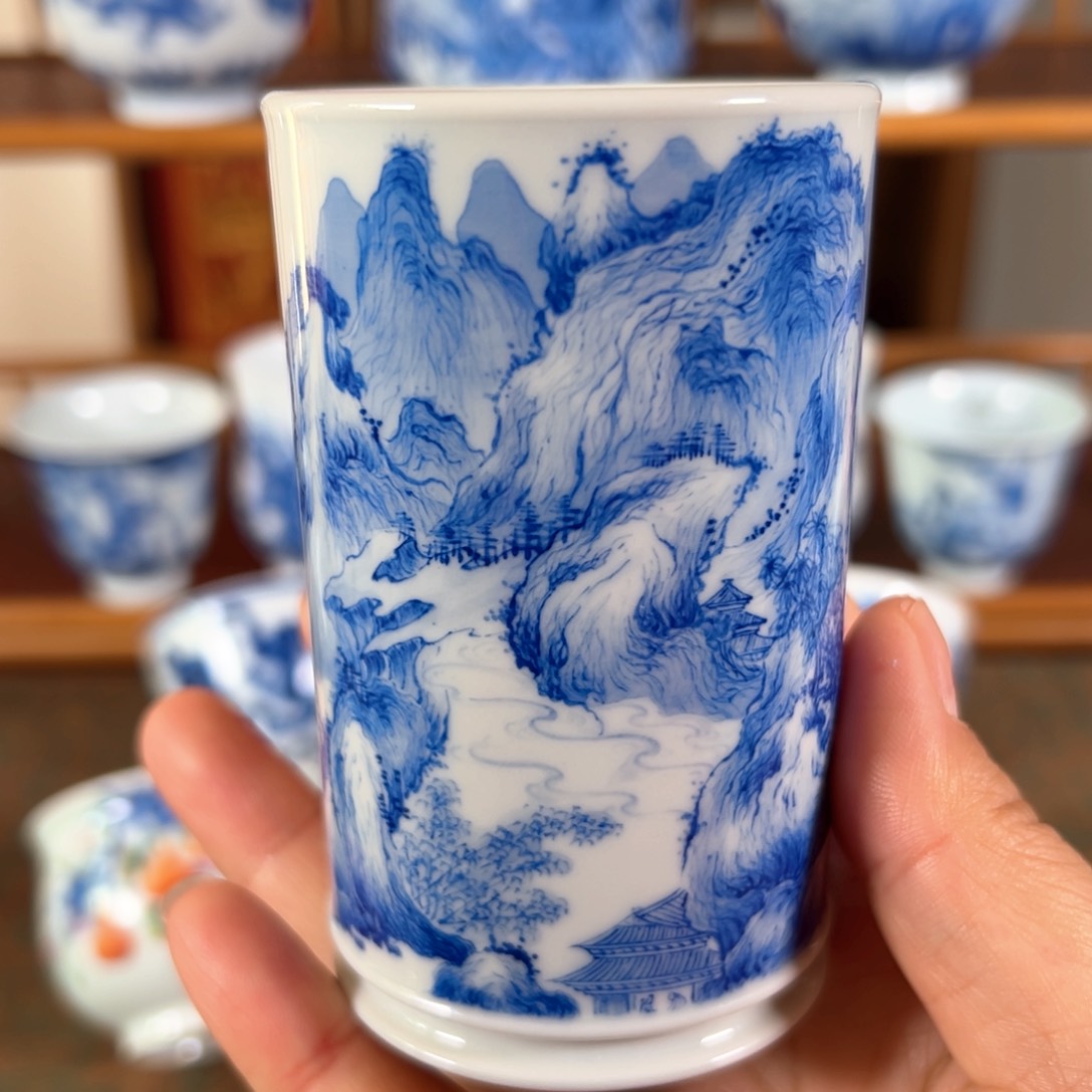 【闪购商品】福利全手绘山水直口杯