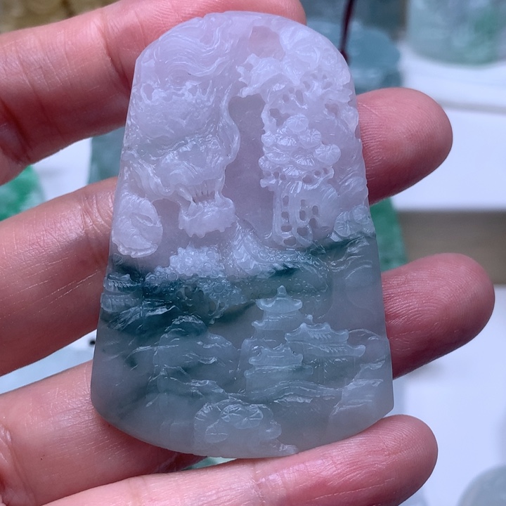 定制翡翠未镶嵌挂件山水挂任