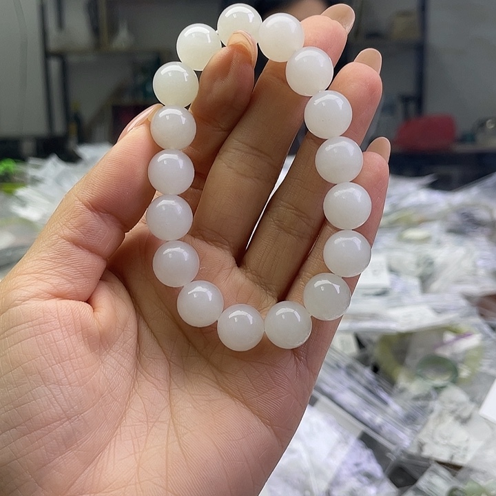 *****和田玉银S925镶嵌手链