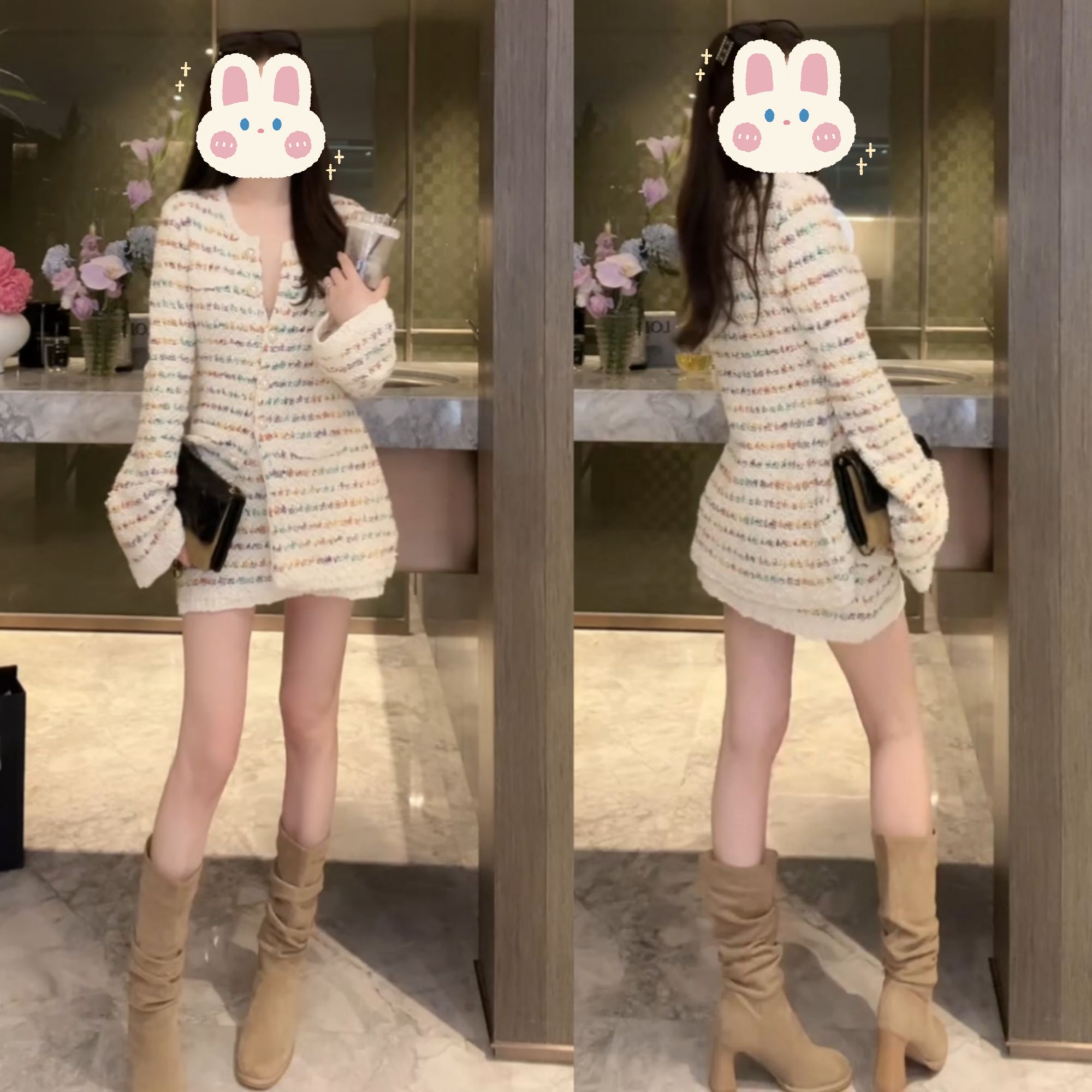 【小香风】小众新款2025秋季上新独特高级感气质针织套装BB50289