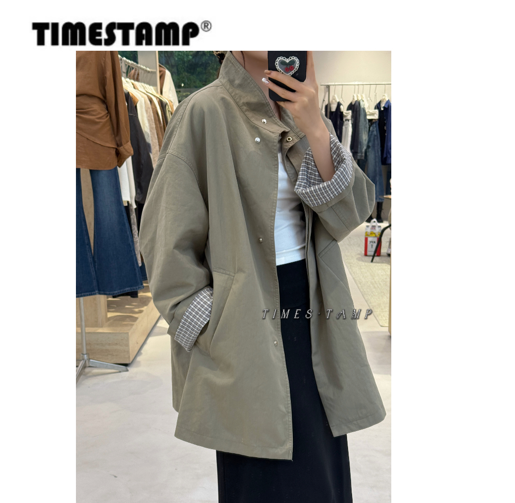 【TIMESTAMP】2025/6826100新款时尚高级感中长款立领外套