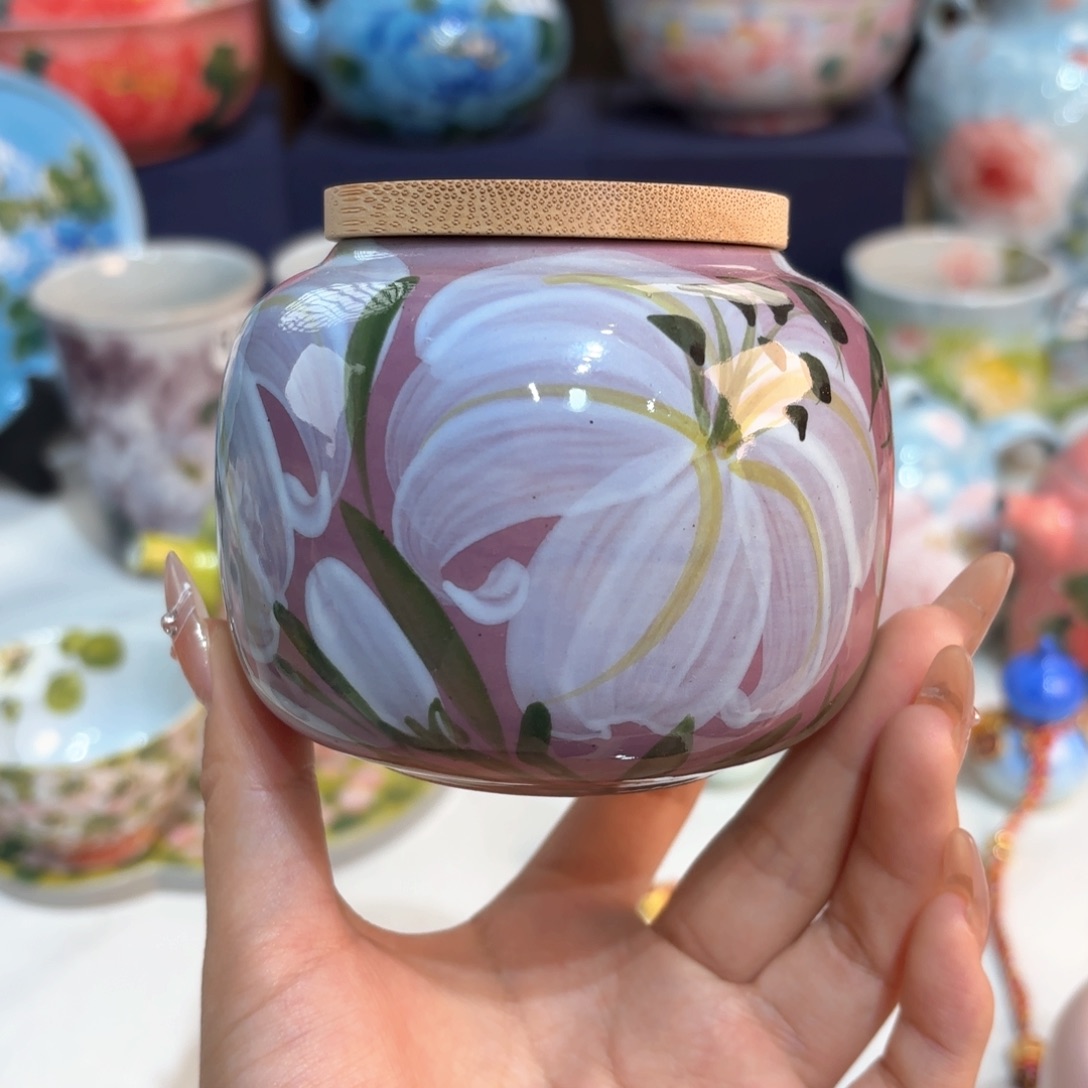 景德镇手绘高温釉下彩陶瓷茶具