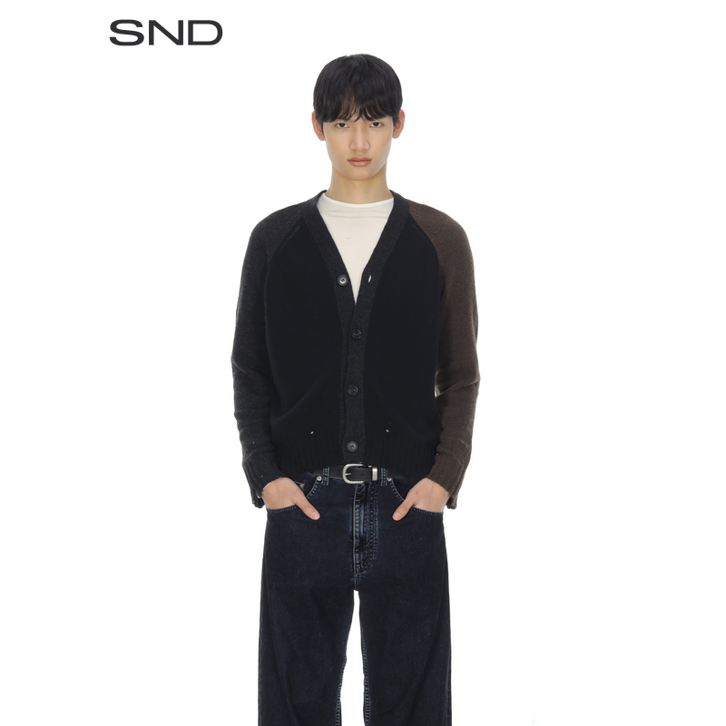 【MM6 X PITTI UOMO设计师品牌】SND AW25 破洞拼接ZZ开衫