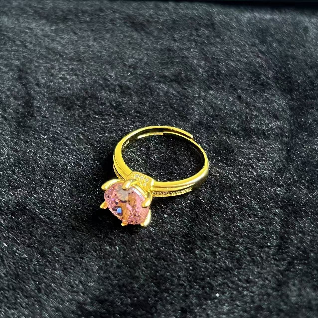 【清梧云初】 经典百搭设计粉戒指XG252