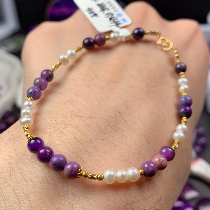 苏纪石（舒俱来）18K金镶嵌手链