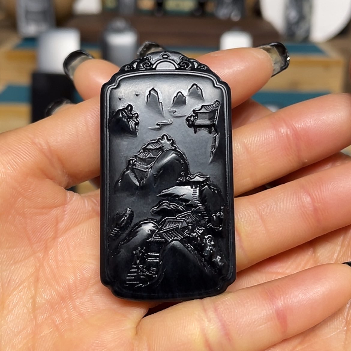 【闪购商品】和田玉（墨玉）吊坠(不含链)未镶嵌祝*羊脂级43克