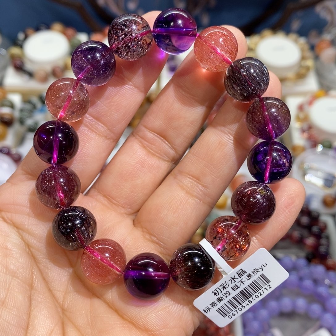 水晶手串未镶嵌老矿超七12➕