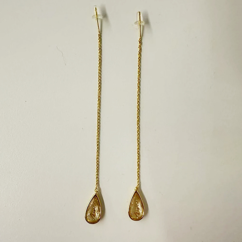 AMASS/阿玛施 铜合金仿水晶耳饰 新款气质长款小众水滴耳坠590097