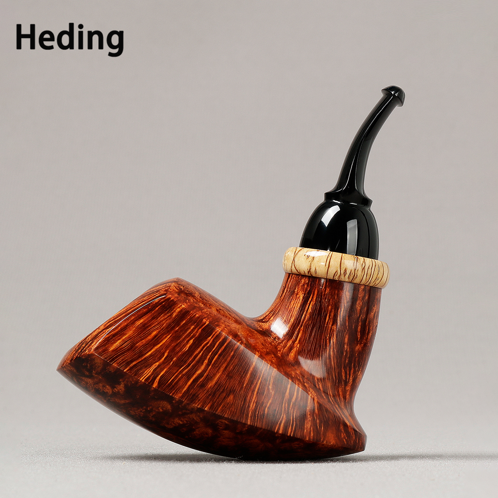 丹麦大师黑丁 Heding 光面盾牌器型 钻石级别 手工石楠木烟斗