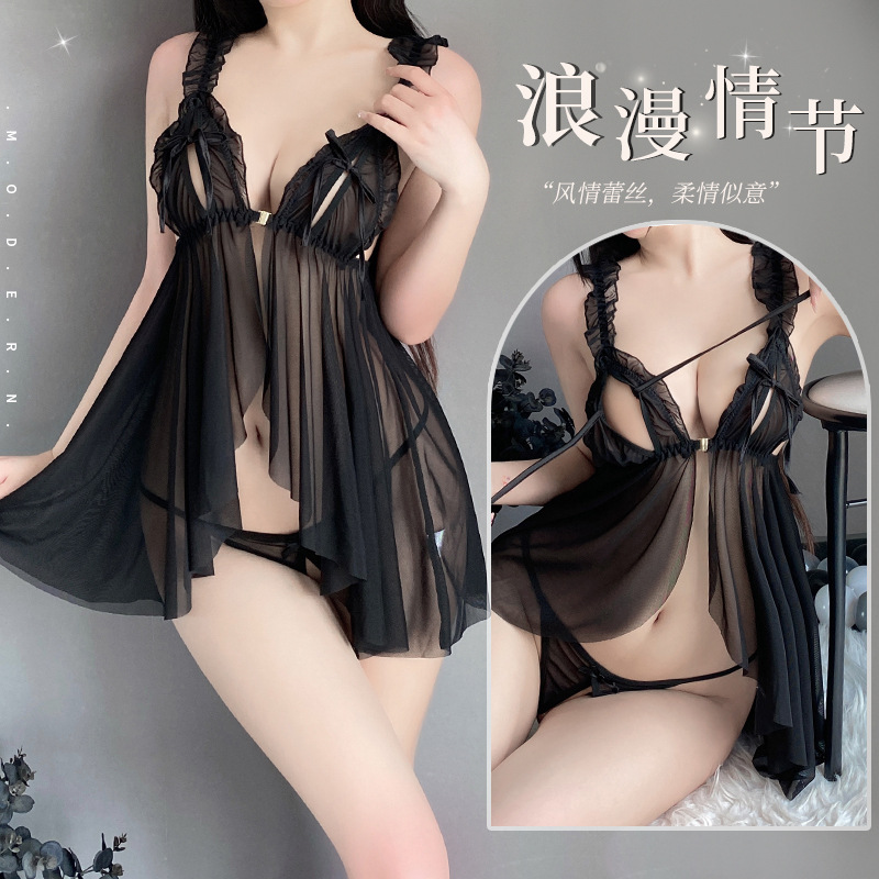 新款内衣女网纱性感诱惑火辣吊带睡裙睡衣