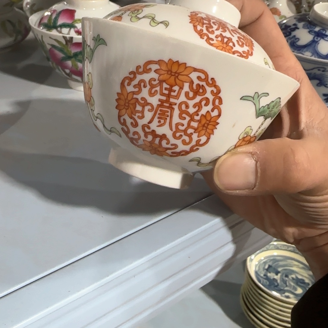 瓷片摆件手绘瓷器全部处理