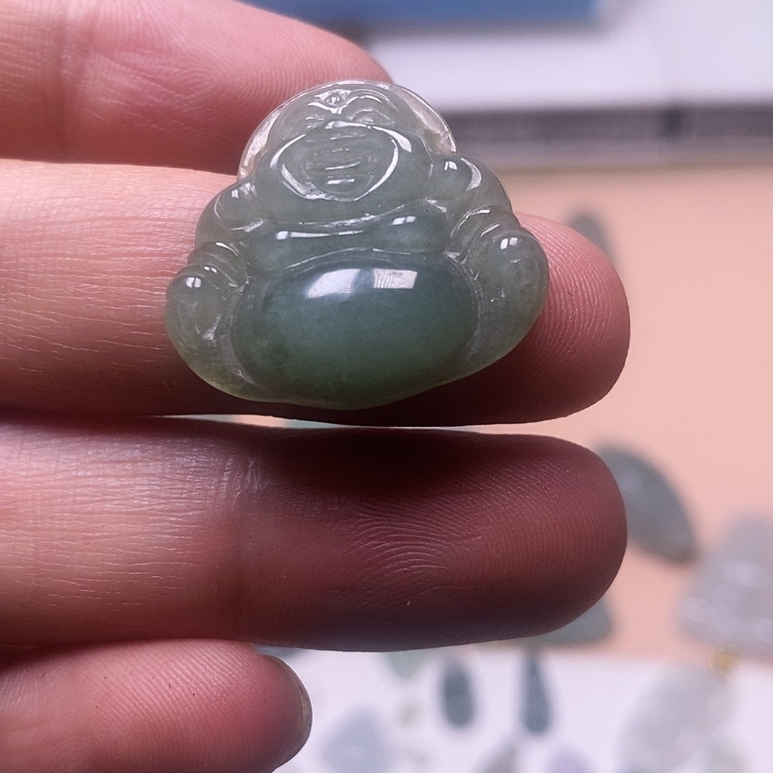 翡翠未镶嵌颈饰天然翡翠A货佛公