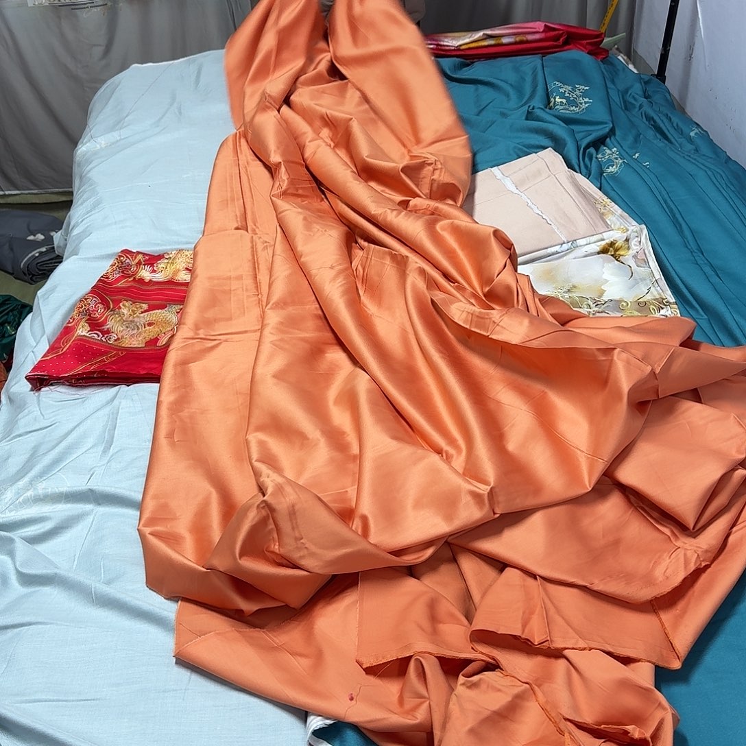 棉2.2橘色纯色贡缎