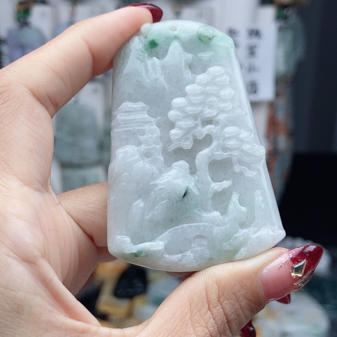 翡翠颈饰14K金镶嵌翡翠