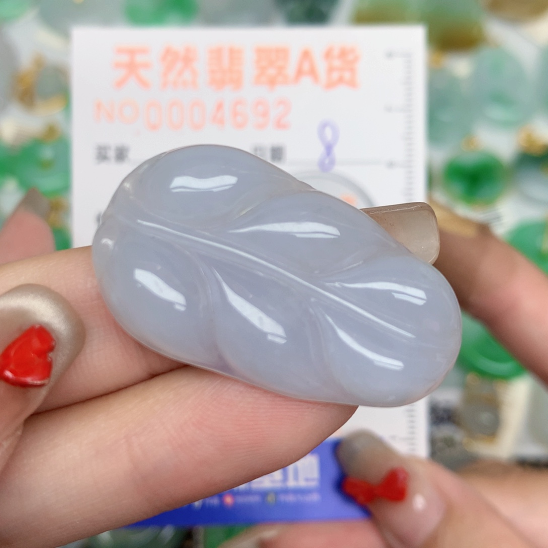 翡翠未镶嵌颈饰叶子