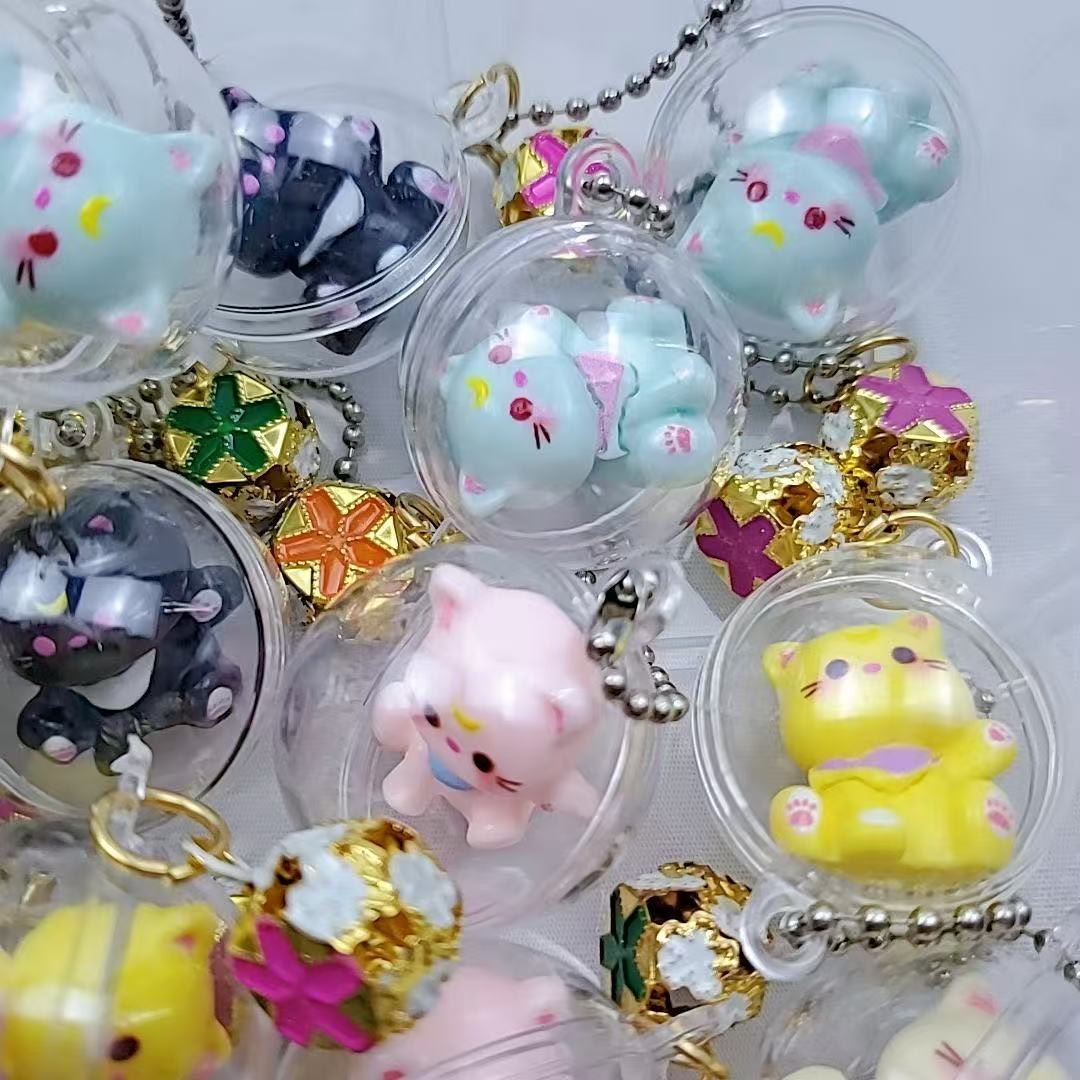 20入可爱立体铃铛猫咪风铃钥匙扣书包挂件