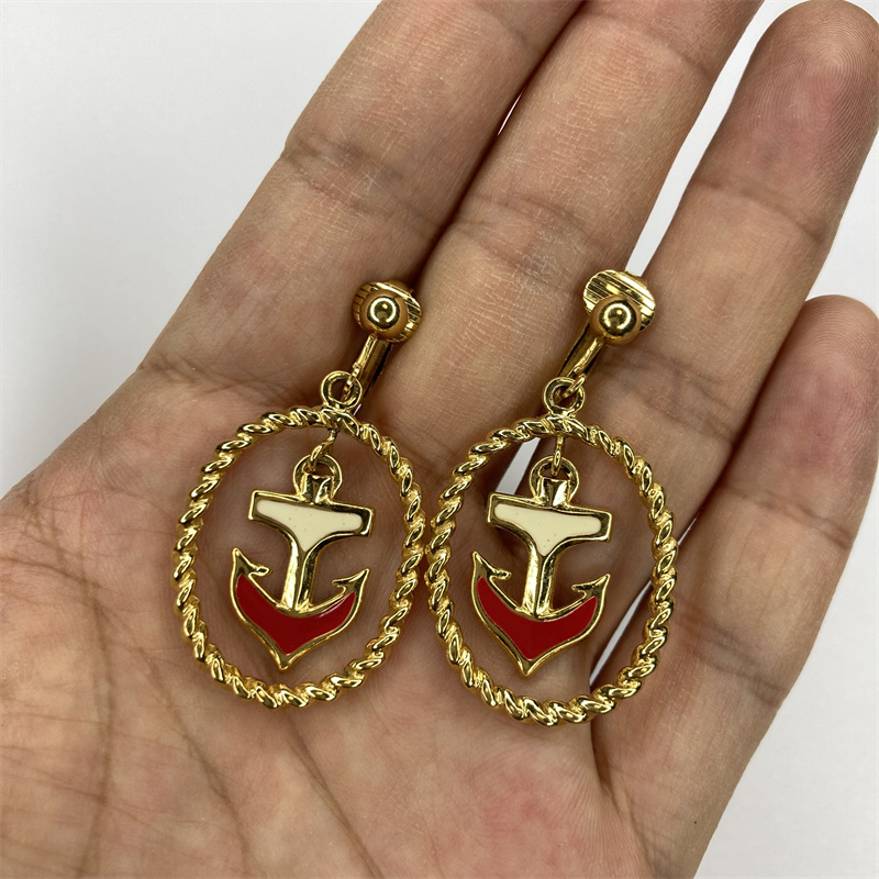 合金耳饰 芳芳家航海系圈圈船锚耳环1-2【2070108-063】