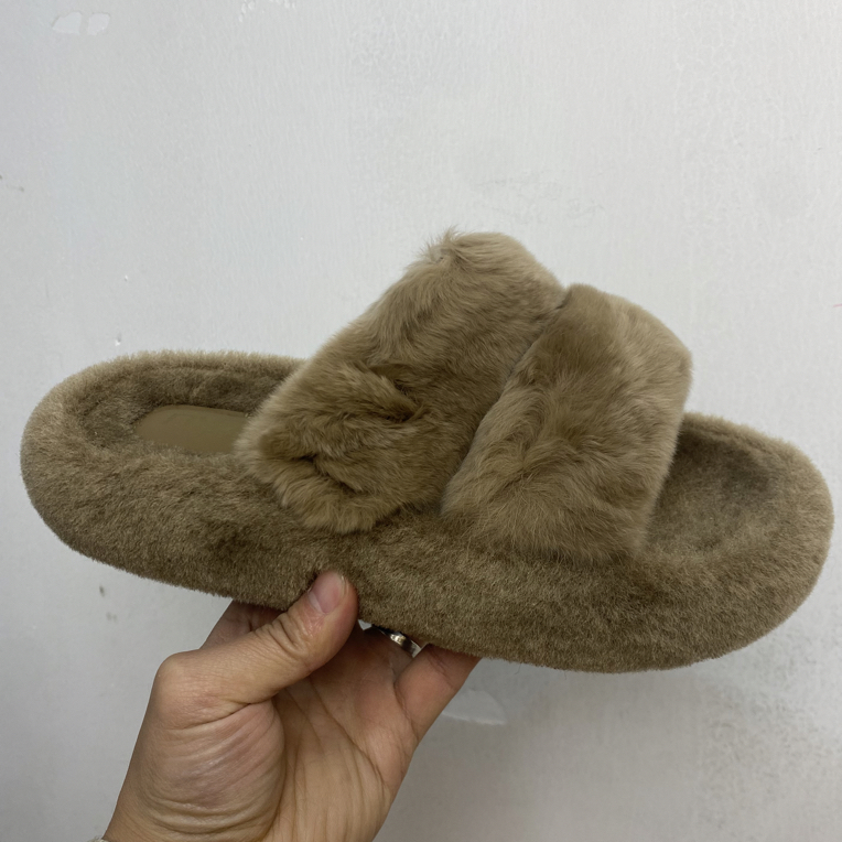 小吴真皮女鞋 户外居家毛拖鞋5863
