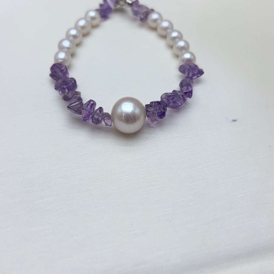 淡水珍珠珍珠  单面有瑕疵钛钢