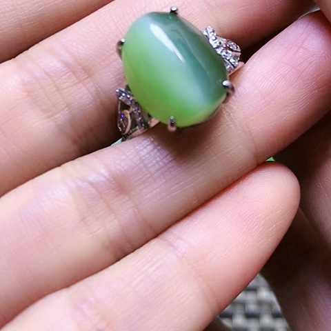 银S925镶嵌戒指和田玉