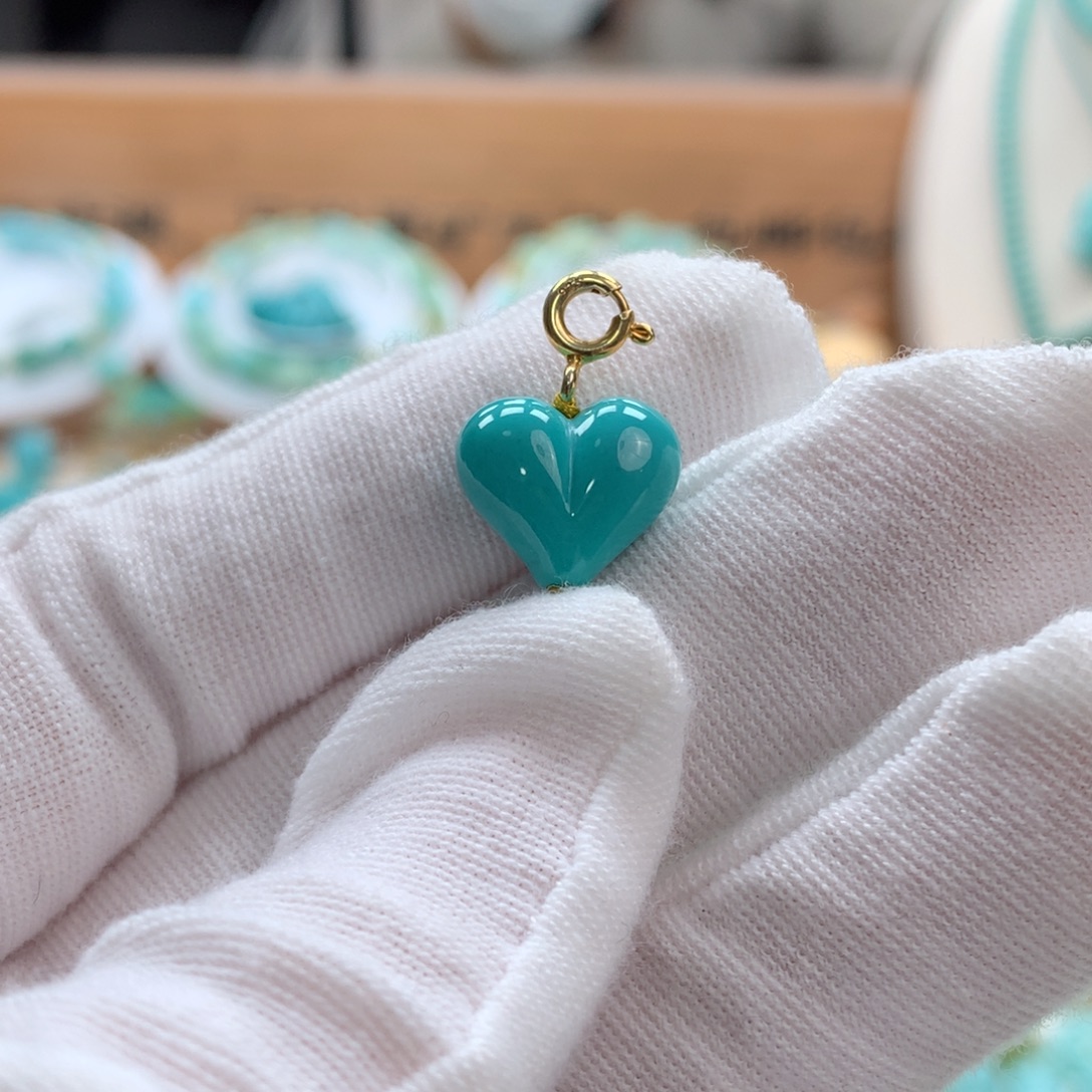 绿松石未镶嵌绿松石爱心屁桃