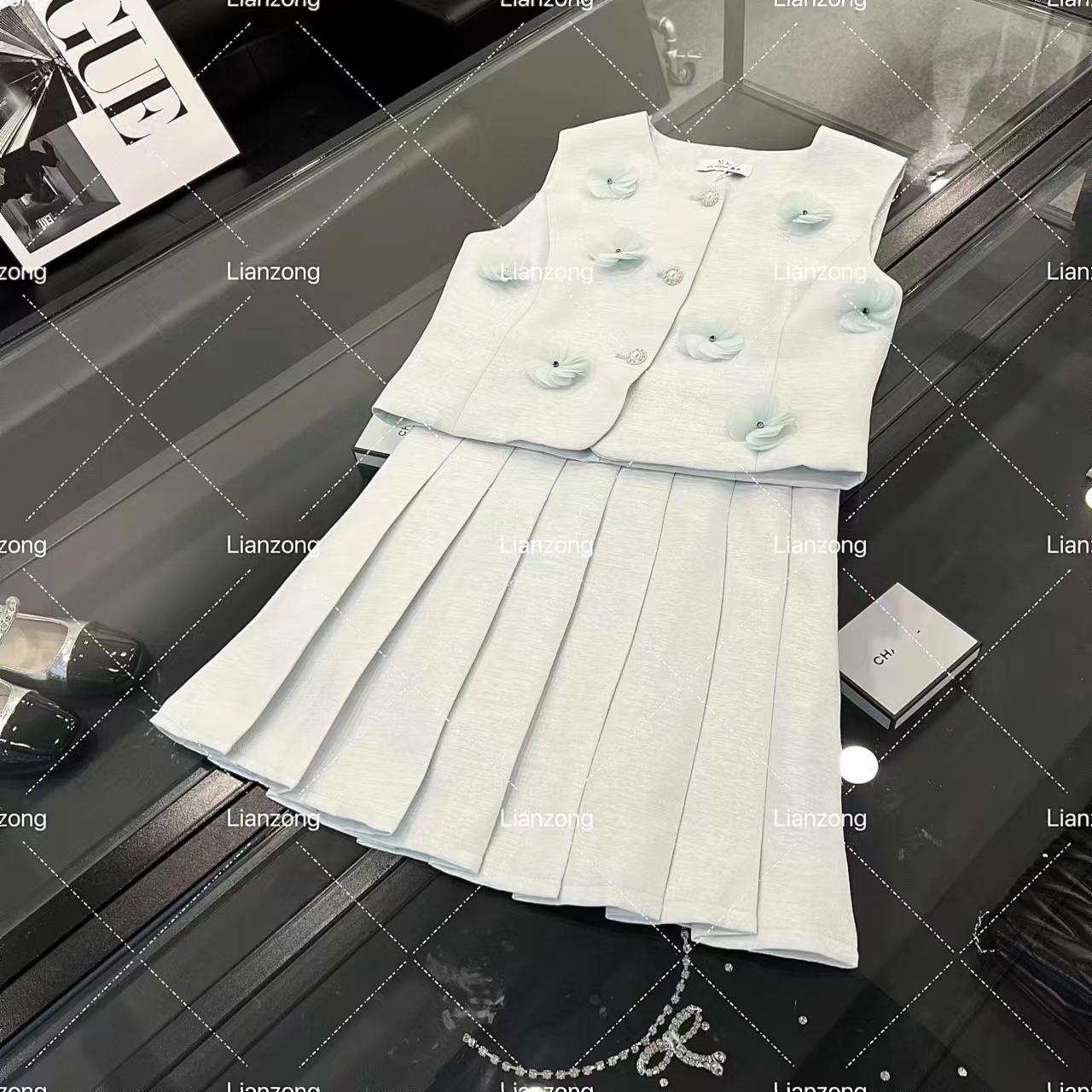 脸总-夏季小香风马甲裙子套装高级感小个子时尚减龄洋气时尚气质