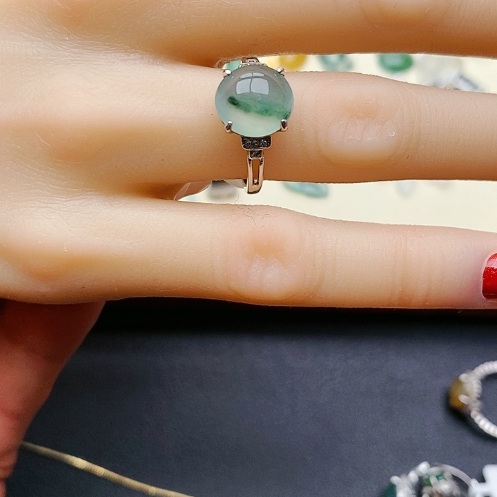 翡翠戒指银S925镶嵌S****e戒指