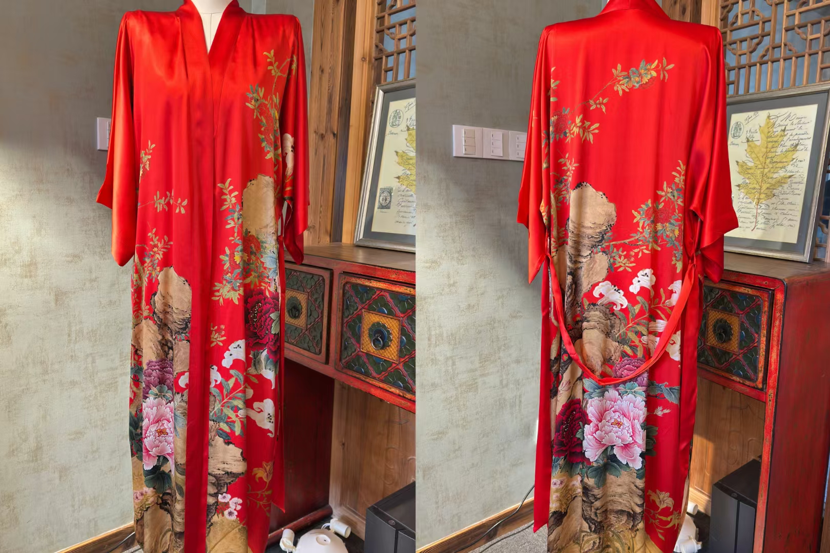 伊丝绘坊2025新款桑蚕丝睡袍晨袍结婚晨袍真丝睡衣睡袍