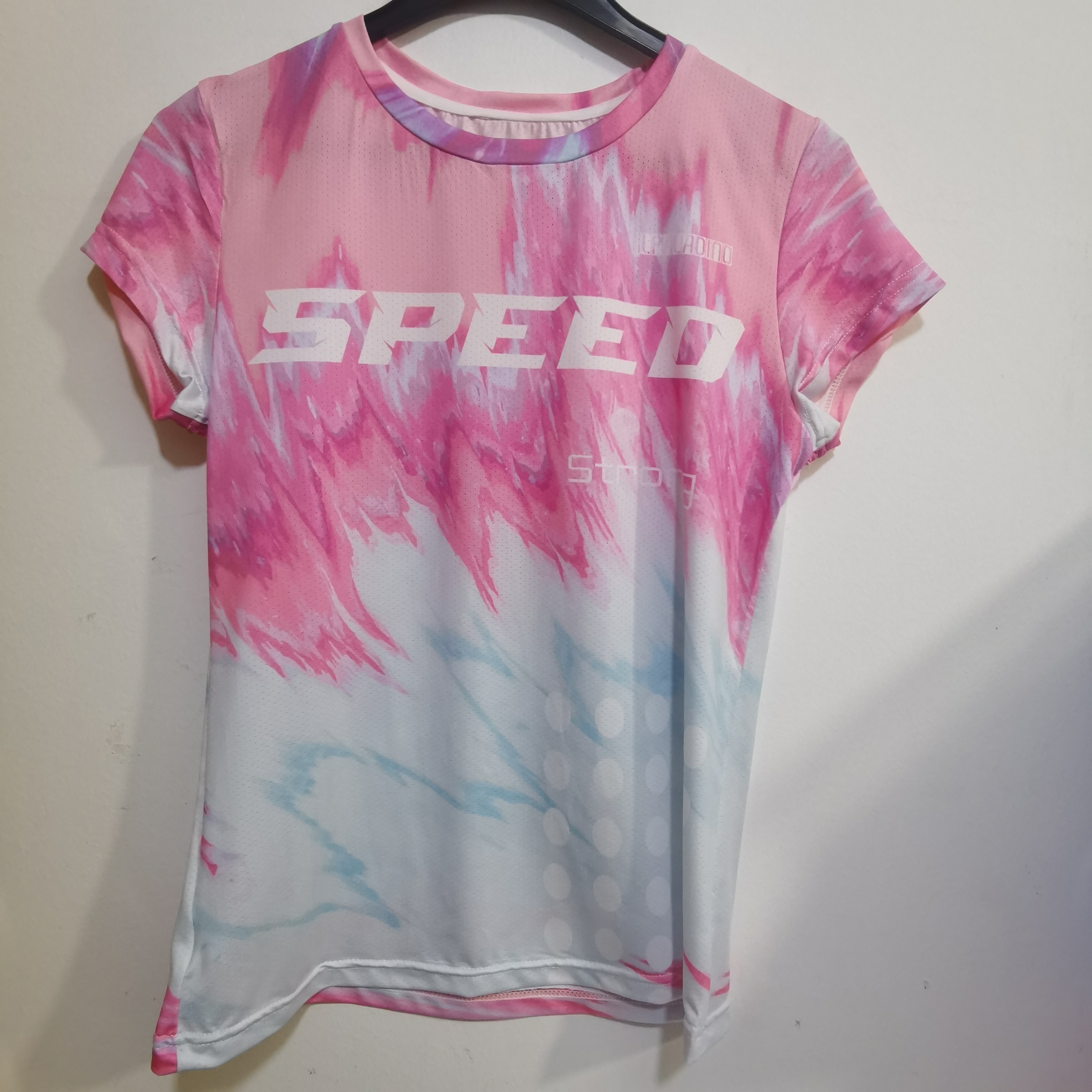 SQ 2882【粉白炫动排汗短袖】凉感骑行自行车吸湿排汗运动内搭