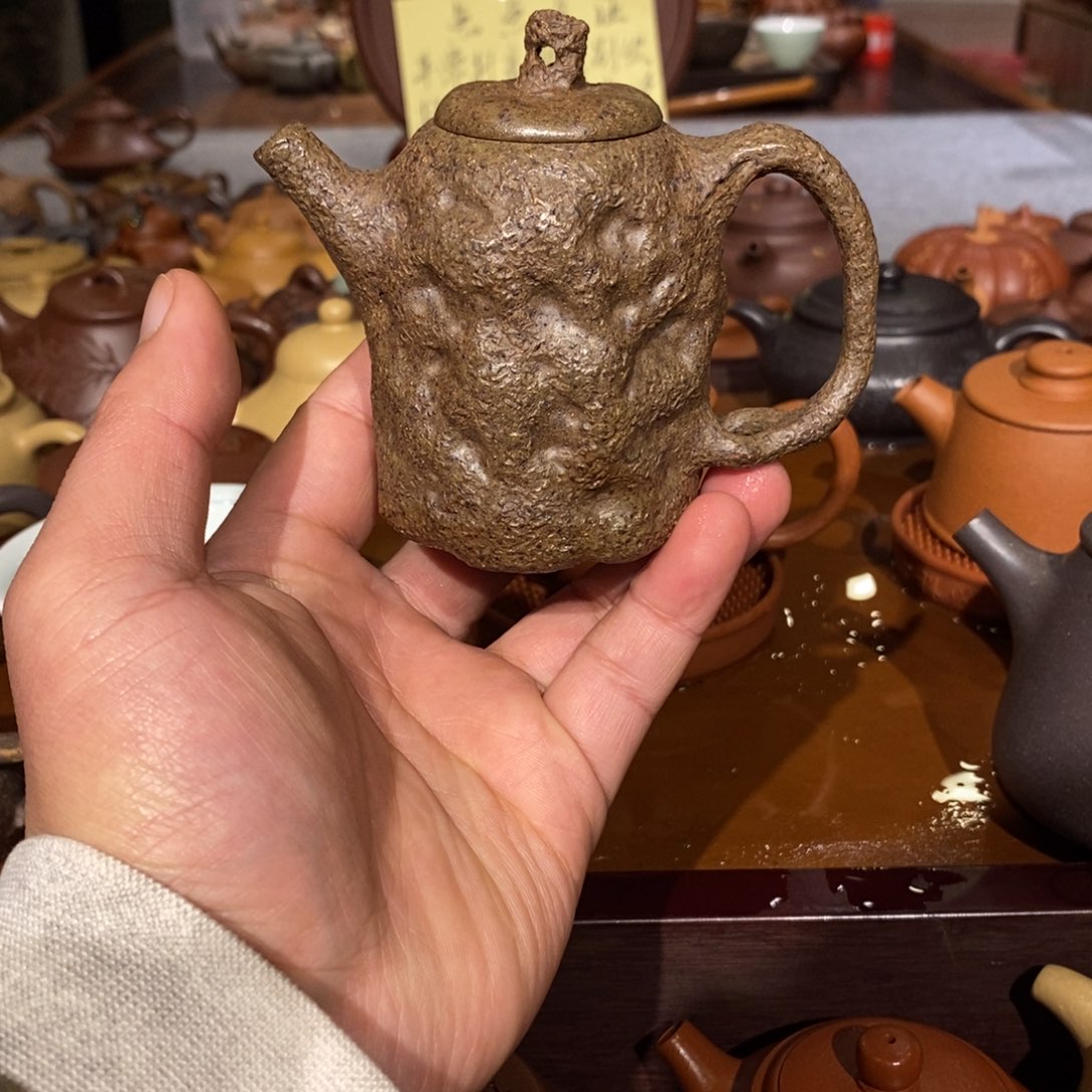 紫砂茶壶段泥精工半手柴烧窑变供春150cc