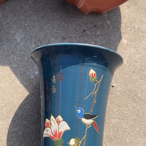 紫砂宜兴紫砂花盆精品蓝舍得兰花盆