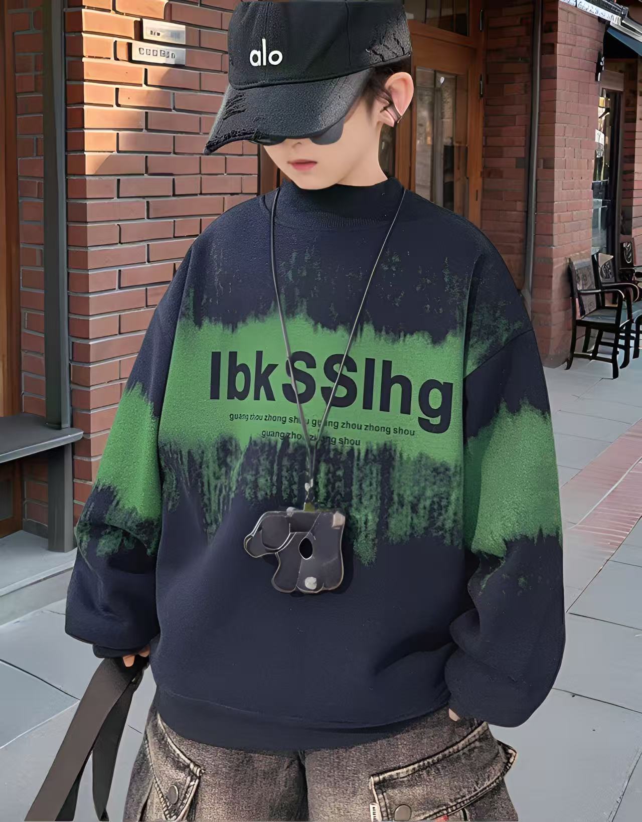 【加绒一不加绒】儿童圆领秋冬款中大童韩版男女童百搭宽松高领卫衣