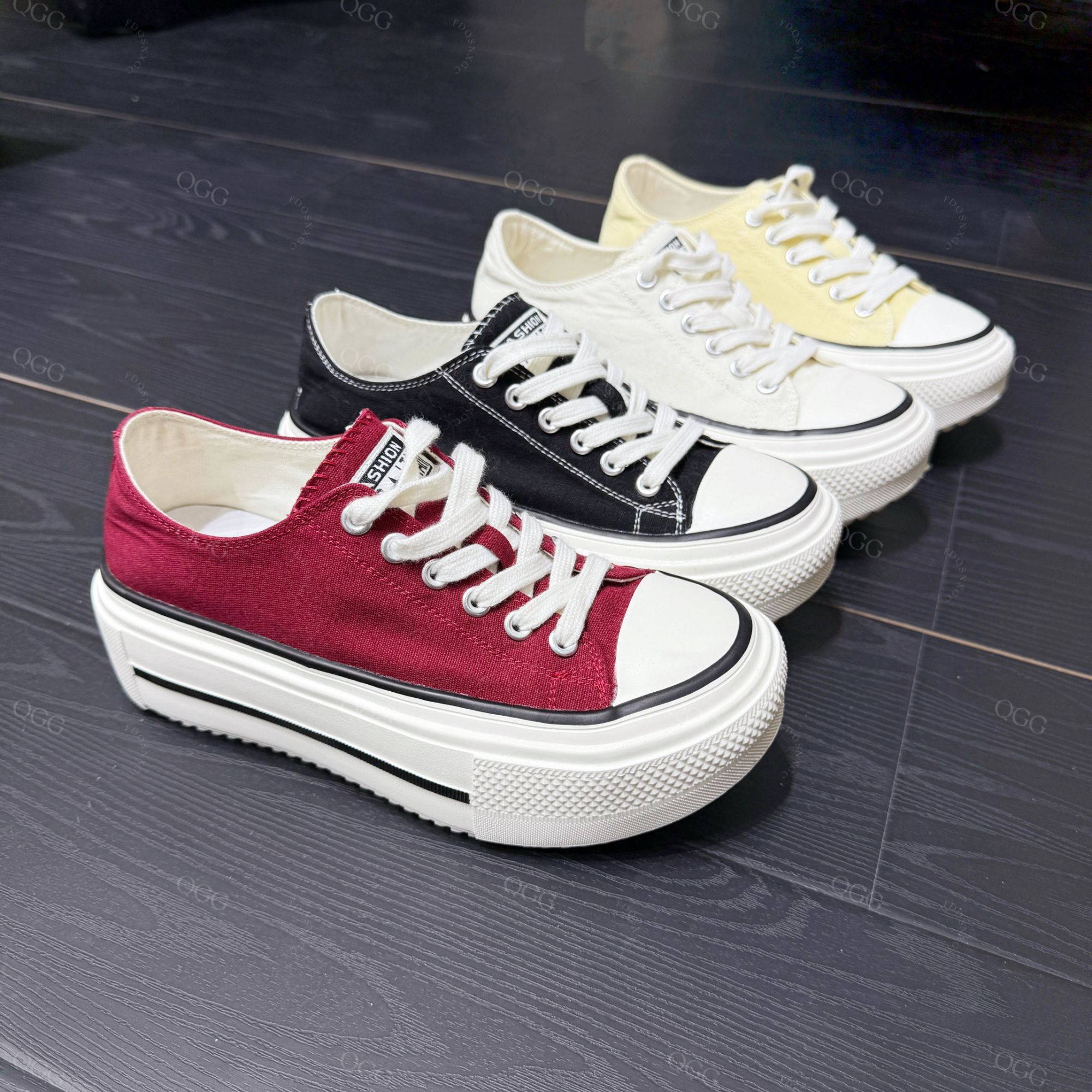 【QGG】厚底女款2025新爆款百搭时尚夏季ins风透气学生休闲鞋F98019