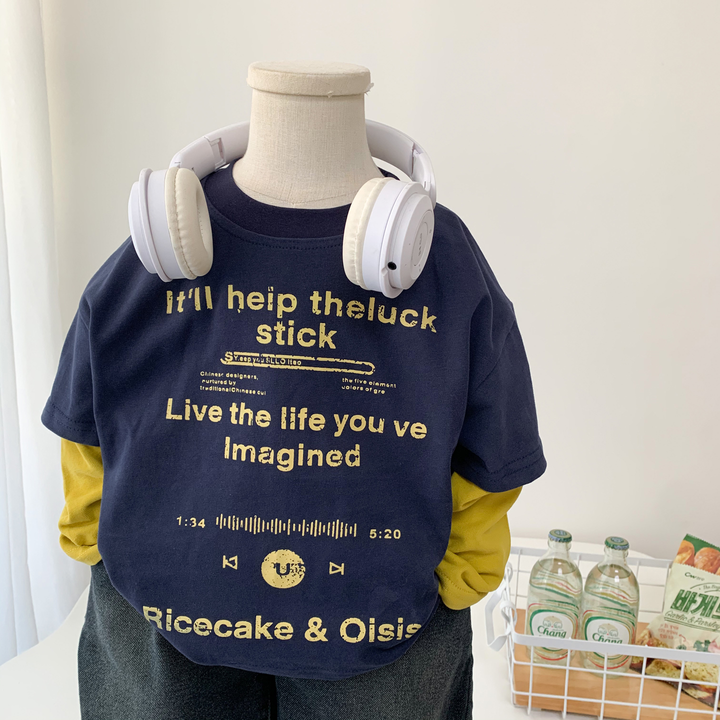 男童长袖t恤春秋装2025新款小男孩时尚假两件上衣T儿童帅气打底衫