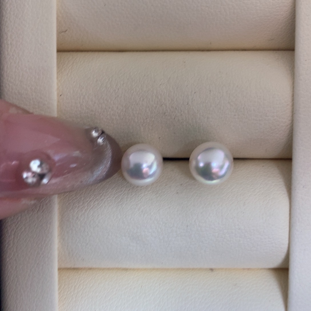 海水珍珠耳饰银S925镶嵌