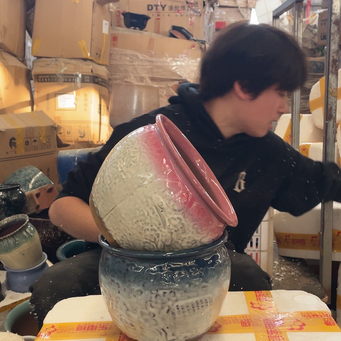 红陶宜兴紫砂花盆